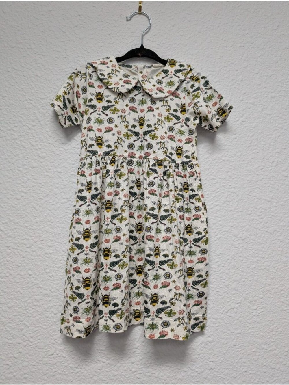 Kate Quinn Modal The Woods Spring Litho Bee Floral Peter Pan Collar Dress 2T